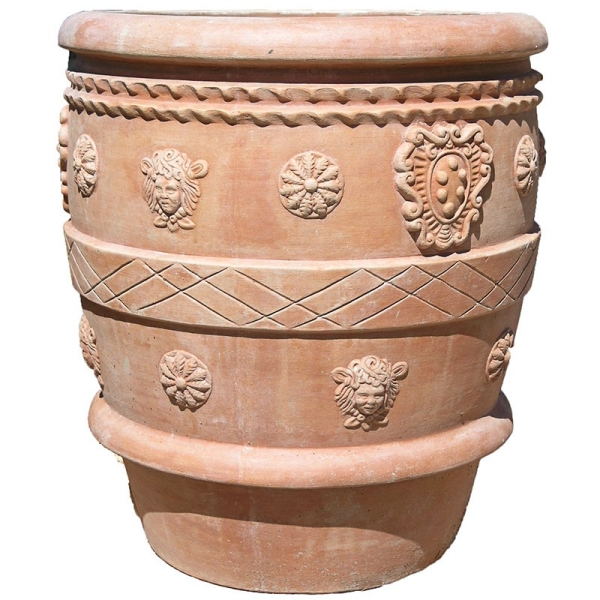 Impruneta Vase mit Rosette